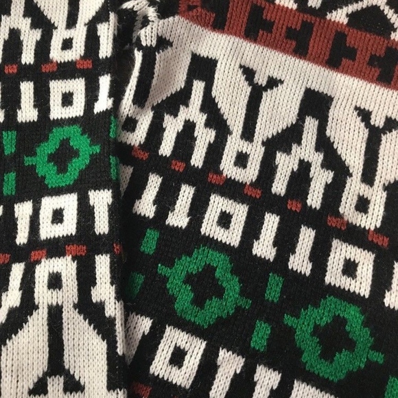 Wet Seal Aztec Tribal Sweater Burnt Red Green Whit - Picture 3 of 4